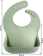PandaEar Set of 3 Cute Silicone Baby Bibs for Babies & Toddlers (10-72 Months) Waterproof, Soft, Unisex, Non Messy (Brown/Blue/Green) - Image 4
